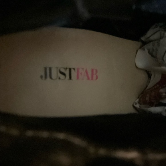 JUSTFAB BLACK & BROWN Western Style Loana Faux Suede Stacked Heel BootS. Sz-10 - Picture 8 of 11